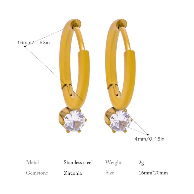 Dia Hoop - Stainless steel hoop Earrings in gold