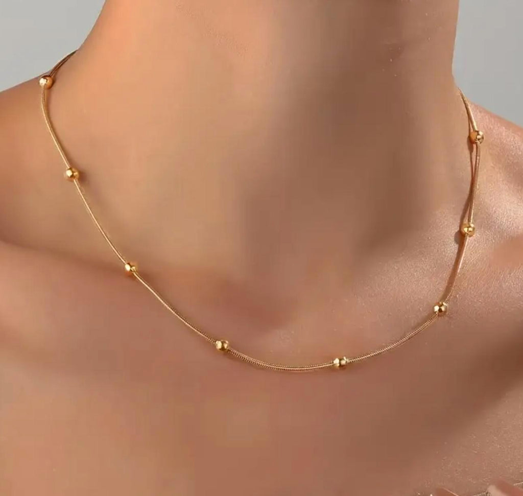 Beaded chains - Stainless steel Gold an silver plain chains