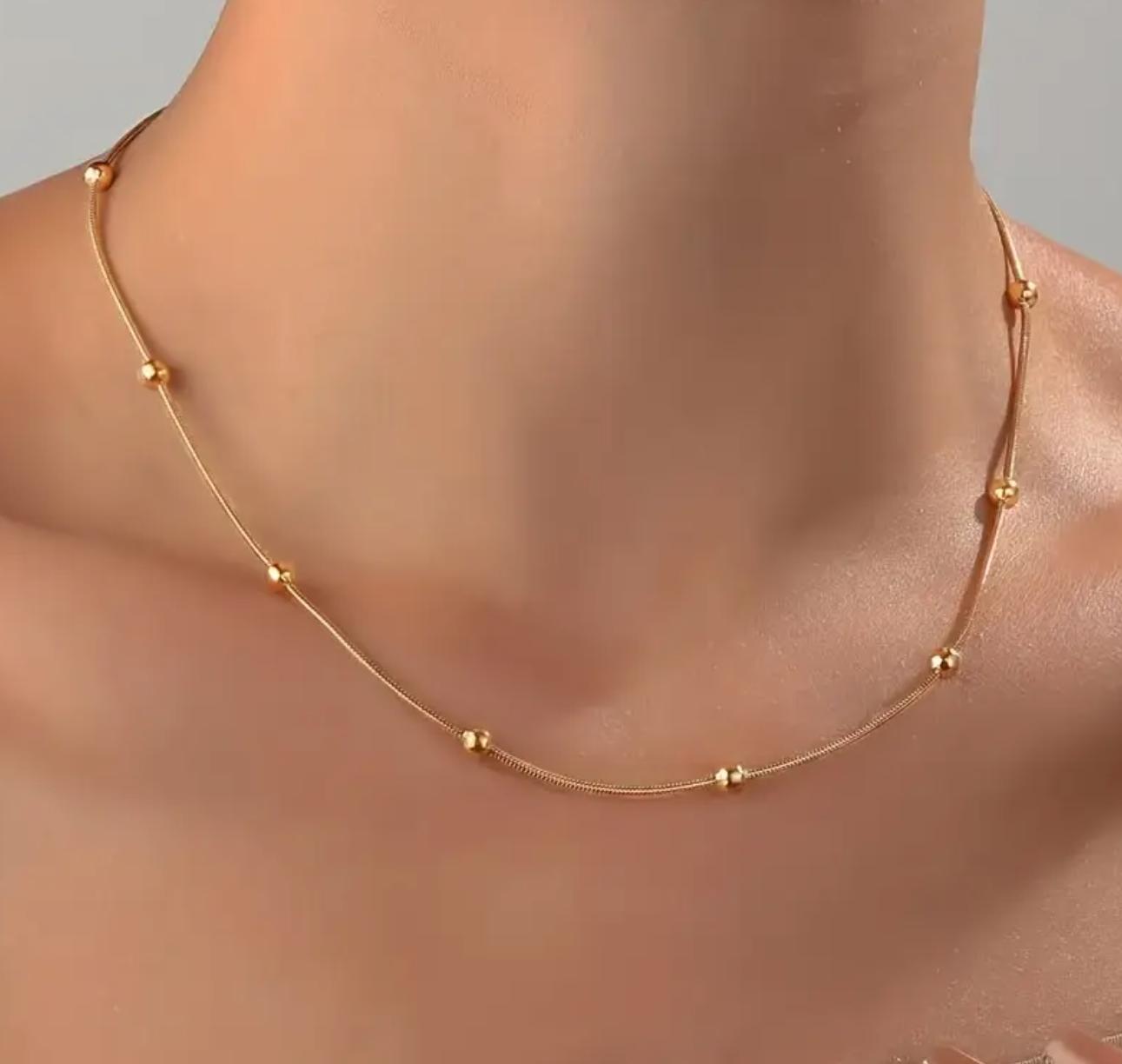 Beaded chains - Stainless steel Gold an silver plain chains