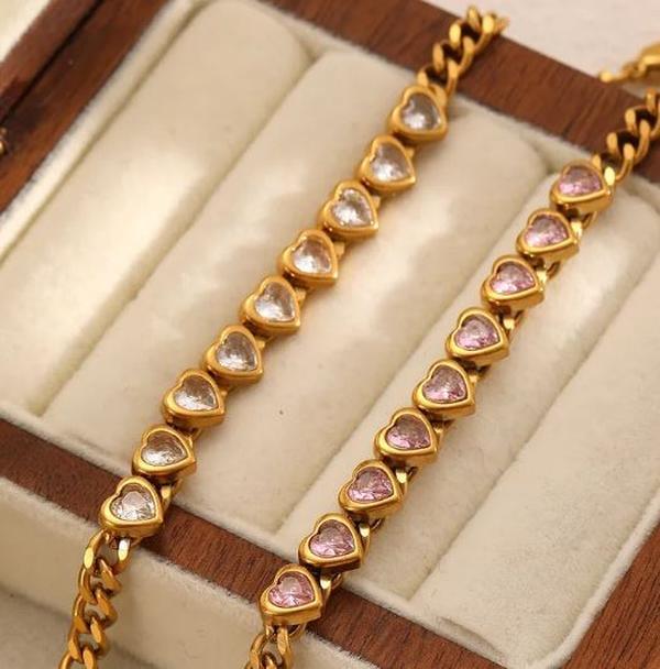 SweetHeart Bracelet - Zircon Bracelet Sweet High-End Stainless steel heart bracelet