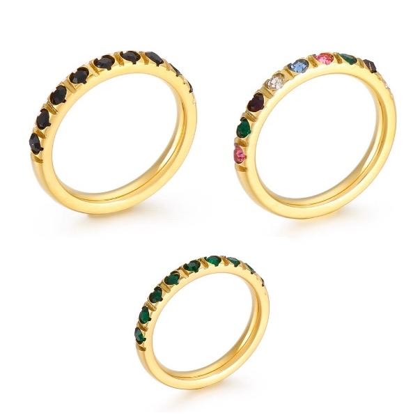 Eternity Band Ring - Stainless steel stone Rings