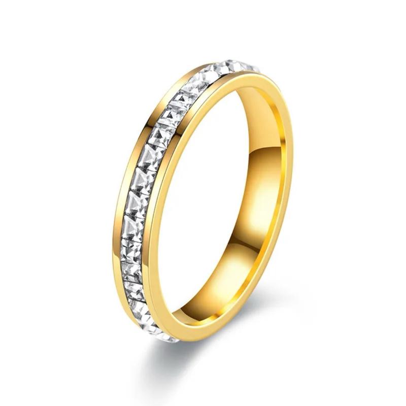 Spark Ring - Stainless Steel Ring with Sparkling Cubic Zirconia, Perfect for Engagement & Wedding, Simple Yet Sophisticated Design, Suitable for Daily Wear or Gifting