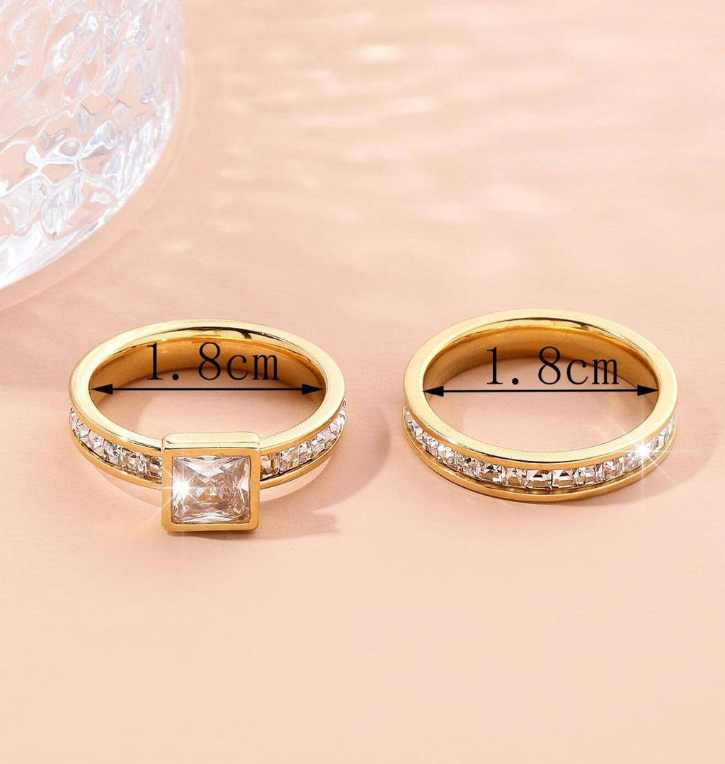 Marry me Ring - Stainless Steel Gold square Gorgeous Engagement Rings