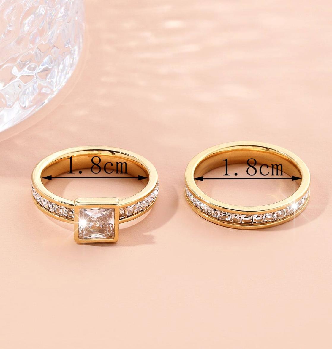 Marry me Ring - Stainless Steel Gold square Gorgeous Engagement Rings