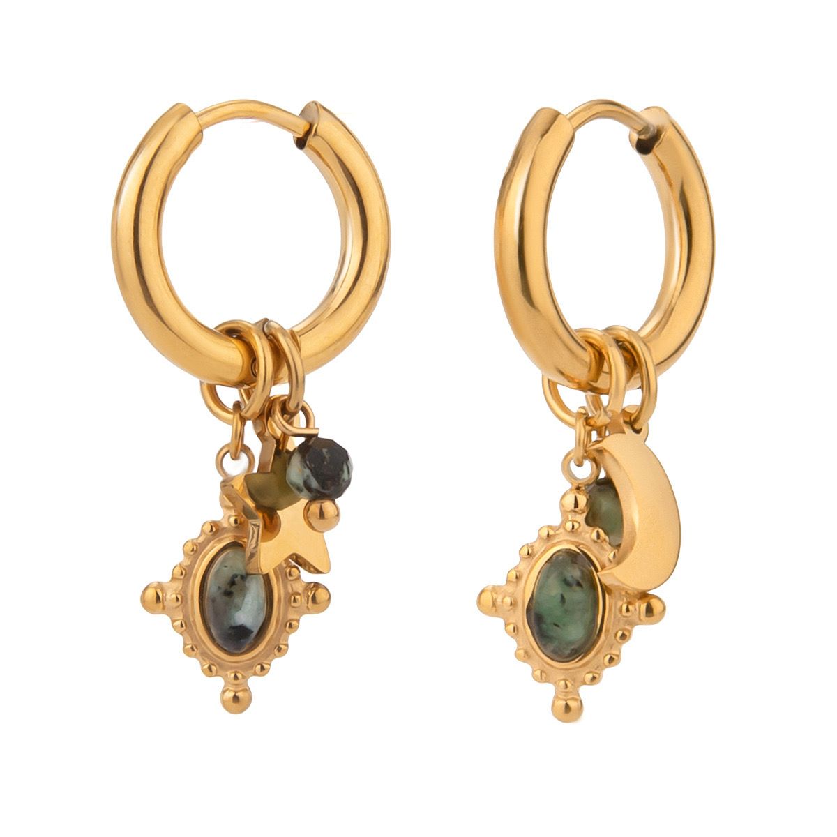 Noor Earring- Stainless Steel Zircon Drop Earrings