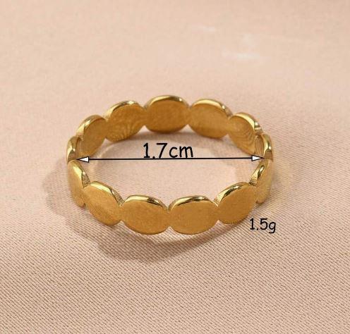 Disc ring - Stainless Steel Golden Yellow Circle ring