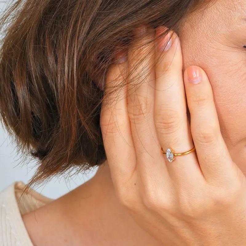 Dainty Marquis Ring - Stainless Steel Zircon Plating Rings