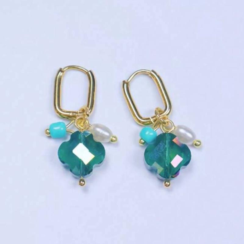 Nora Earrings - Stainless Steel Everyday Earrings with Colorful Beads and Charms for Daily Wear