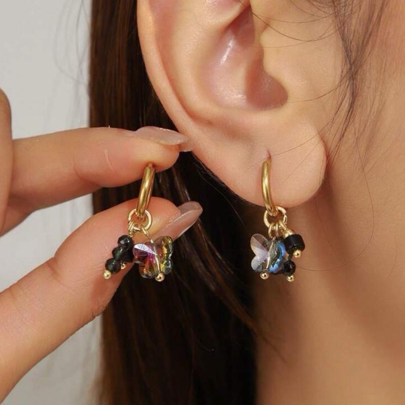 Nora Earrings - Stainless Steel Everyday Earrings with Colorful Beads and Charms for Daily Wear