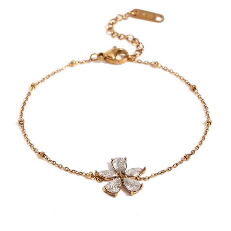 Bloom bracelet - 18K Gold Flower Stainless Steel Waterproof Non Tarnish Bracelets