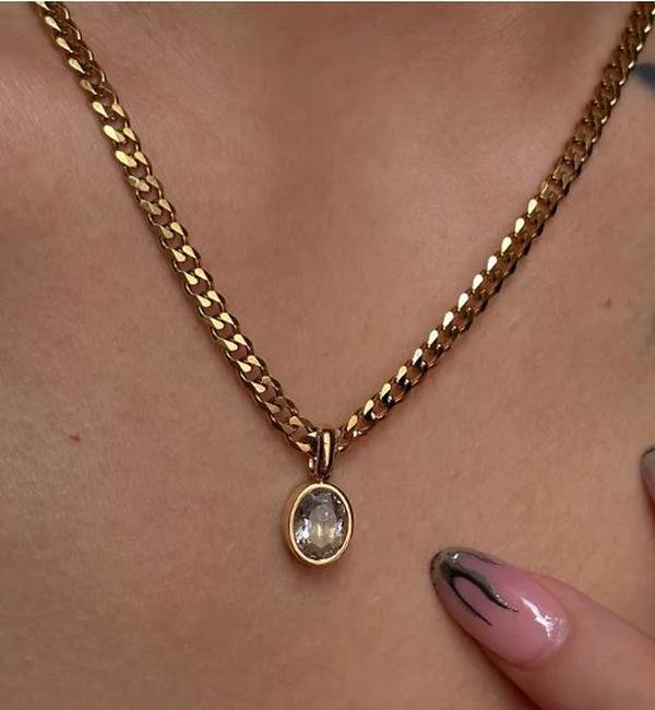 Britney Necklace - Stainless Steel Pendant necklace 45cm Long
