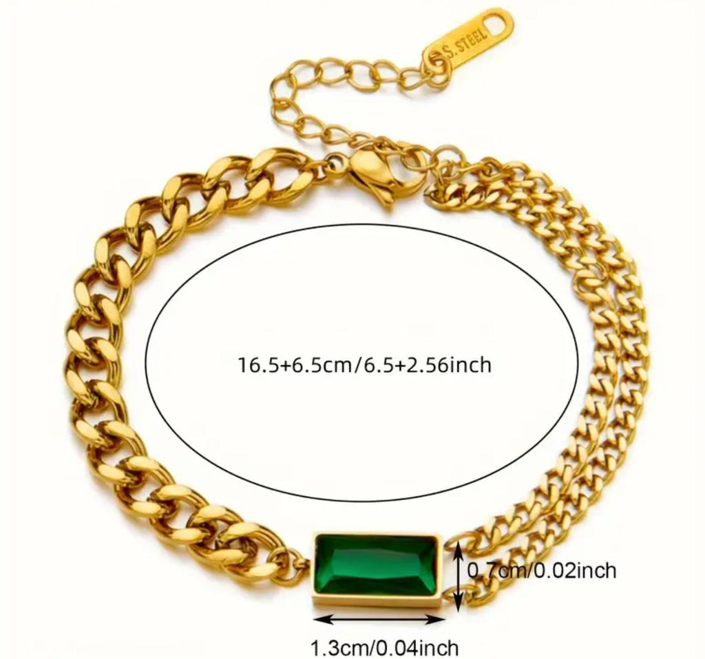 Haya set - Zirconia Snake Bone Necklace Earrings Set Stainless Steel Clavicle Chain Pendant Earrings Jewelry,