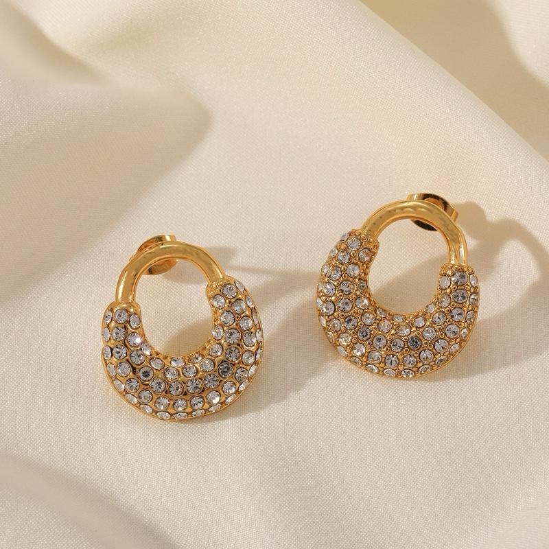 Hoops - Stainless steel 18K gold plated hoops and stud earnings