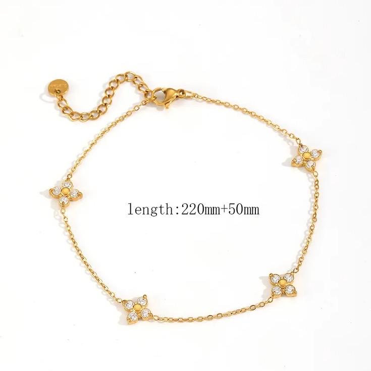 Flora Set - Stainless steel flora necklace and bracelet. Tarnish resistant