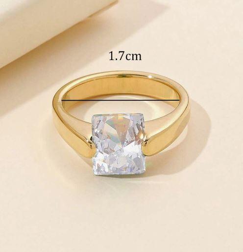 Clear Ring - Stainless Steel Cubic Zirconia Ring