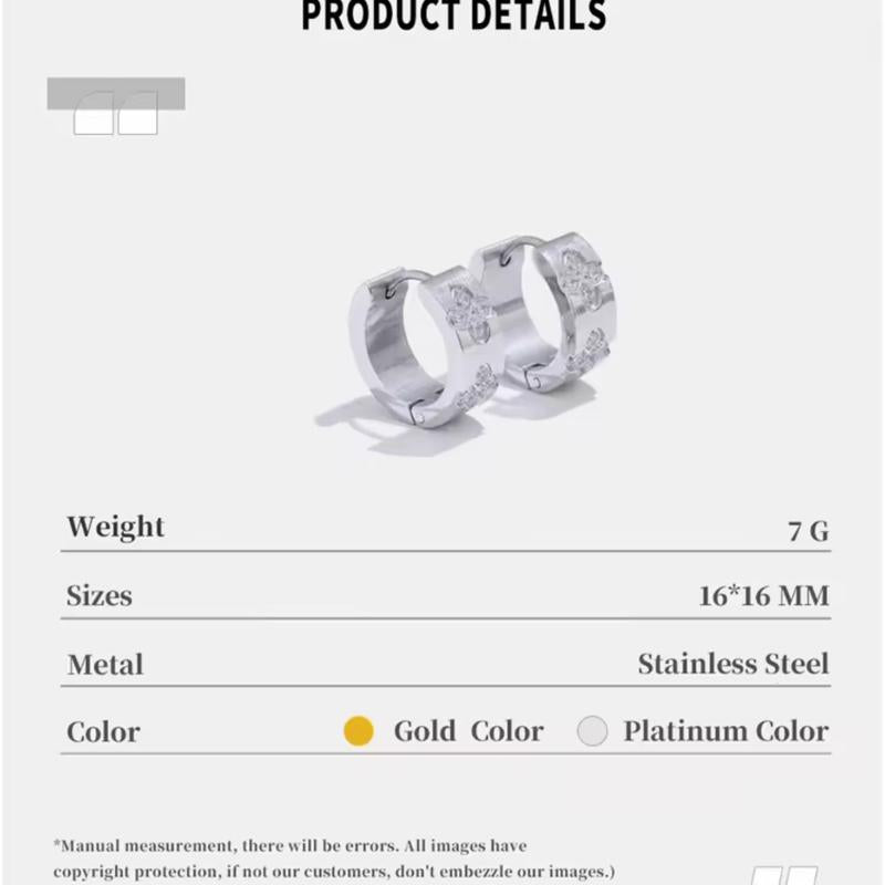 Blossom Zircon Stainless Steel Huggies Earring Non Tarnish Hoop Earrings