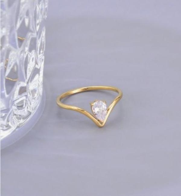 Droplet Ring - Stainless steel dainty Ring