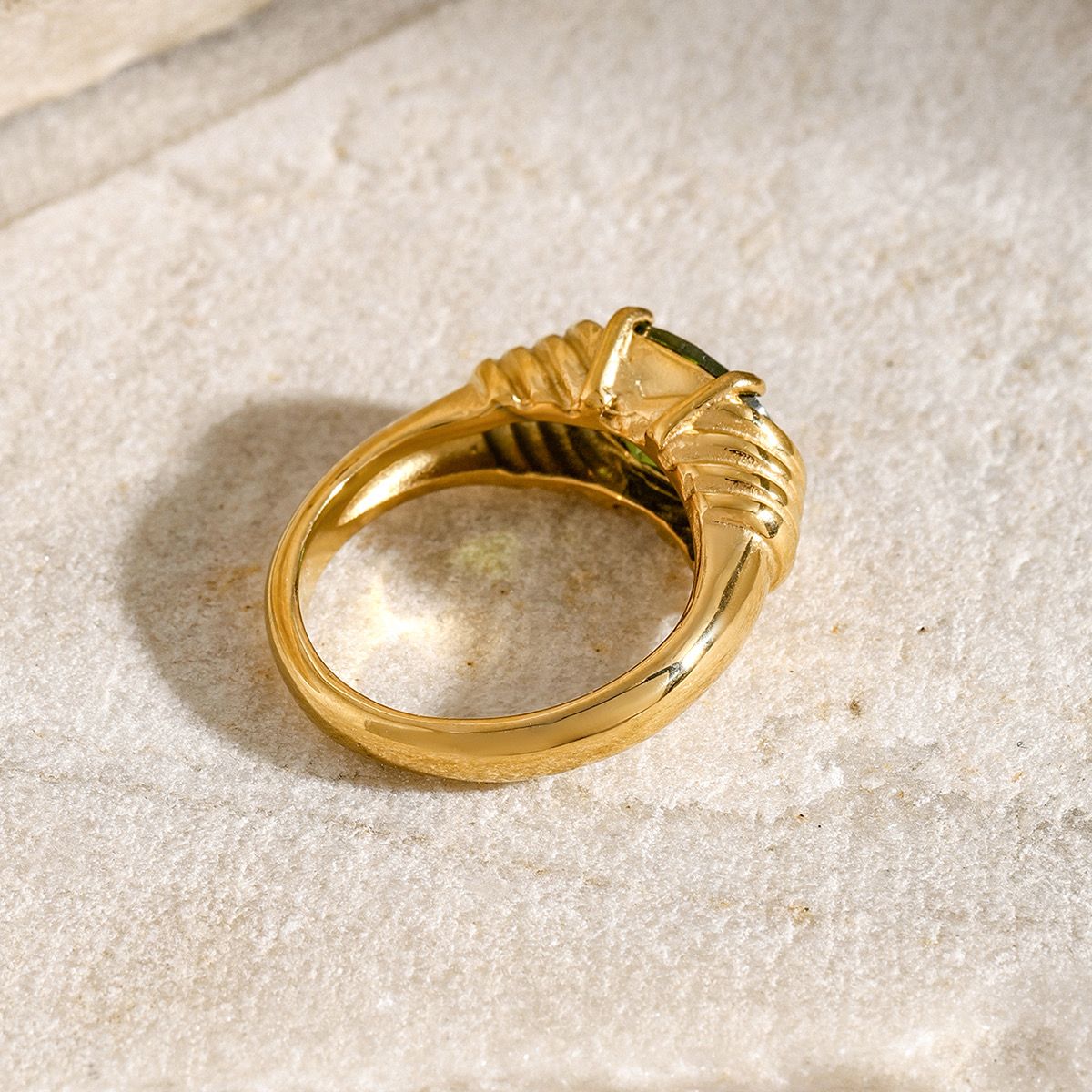 Cubic Zirconia Diamonds Metal Stainless Steel Waterproof Snake Fashion Gold Color Ring for Women Charm Stylish Jewelry