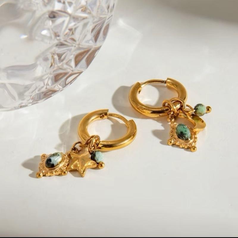 Noor Earring- Stainless Steel Zircon Drop Earrings