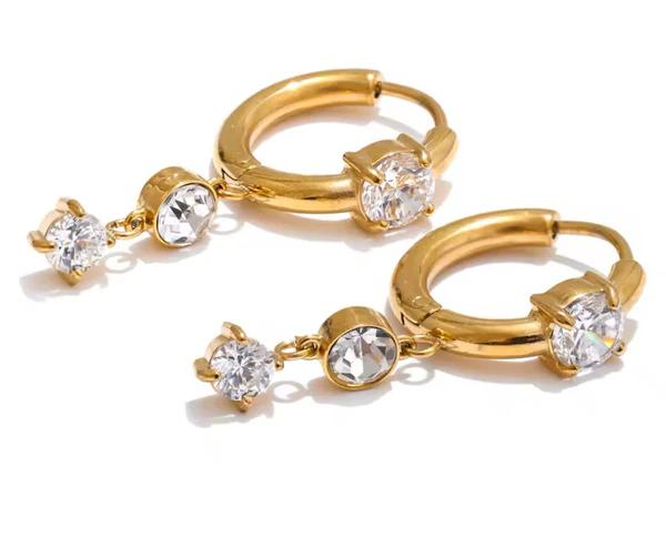 Kristy dangly hoop - Stainless steel everyday hoop earrings