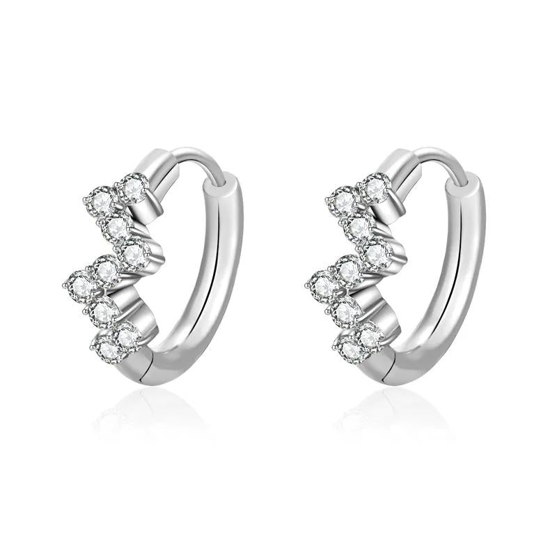 Zizi Huggies - Stainless Steel Hoop Earrings with Sparkling CZ Stones Jewelry