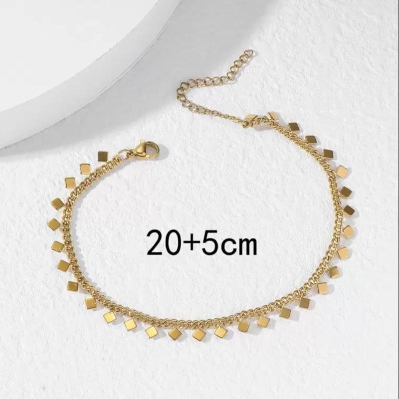 Square Anklet stainless steel for all sizes