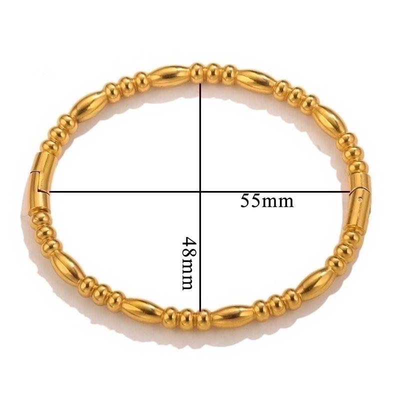 Beaded Bangles - Stainless Steel Gold Plating Bangle