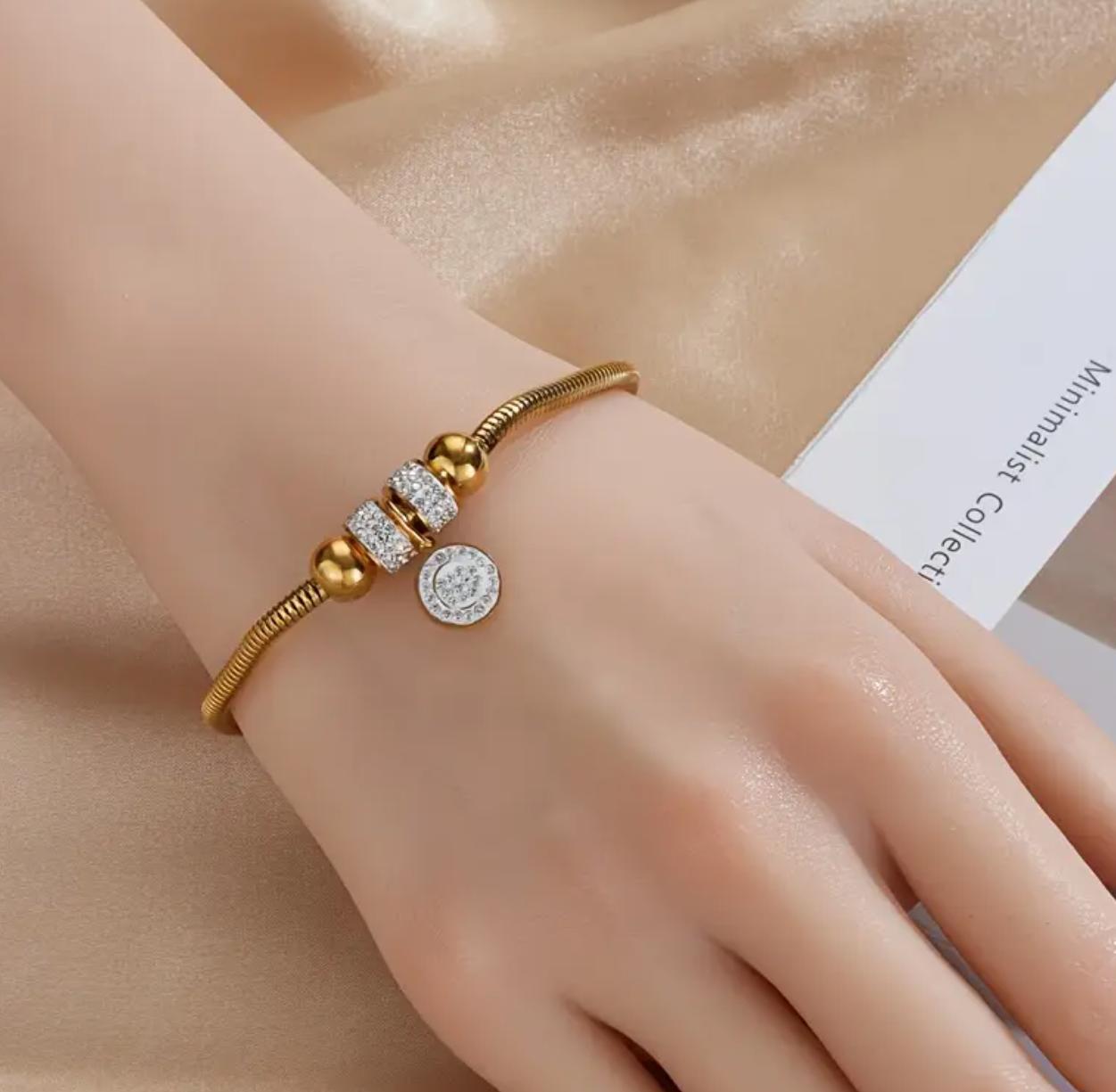 Charm Bracelet - Stainless Steel Women'S Bracelet with Synthetic Cubic Zirconia