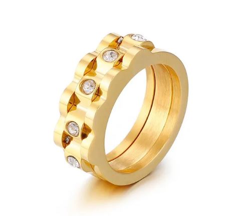 White Cubic Zirconia Bling Stainless Steel Classic Thin Chic Ring Luxury Engagement Wedding Fashion Jewelry Gift