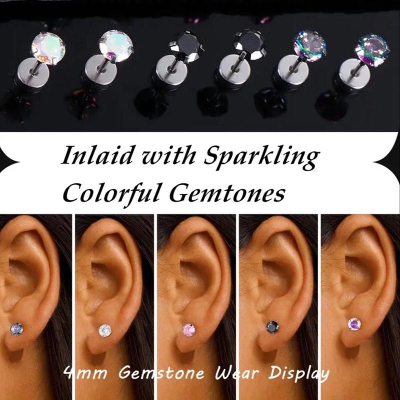 Multi Flat back stud Bundle in Stainless steel, 4 pairs in each bundle