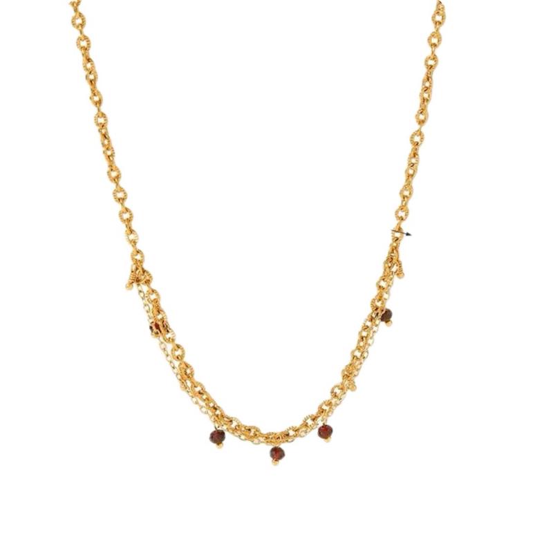 Scarlet Necklace - Stainless Steel Plated 18K Claw Pendant Necklace