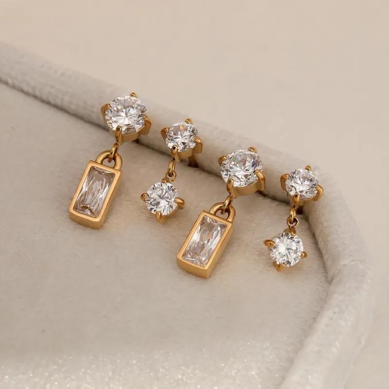 Evelyn Studs - Stainless Steel Daily wear dangly Studs