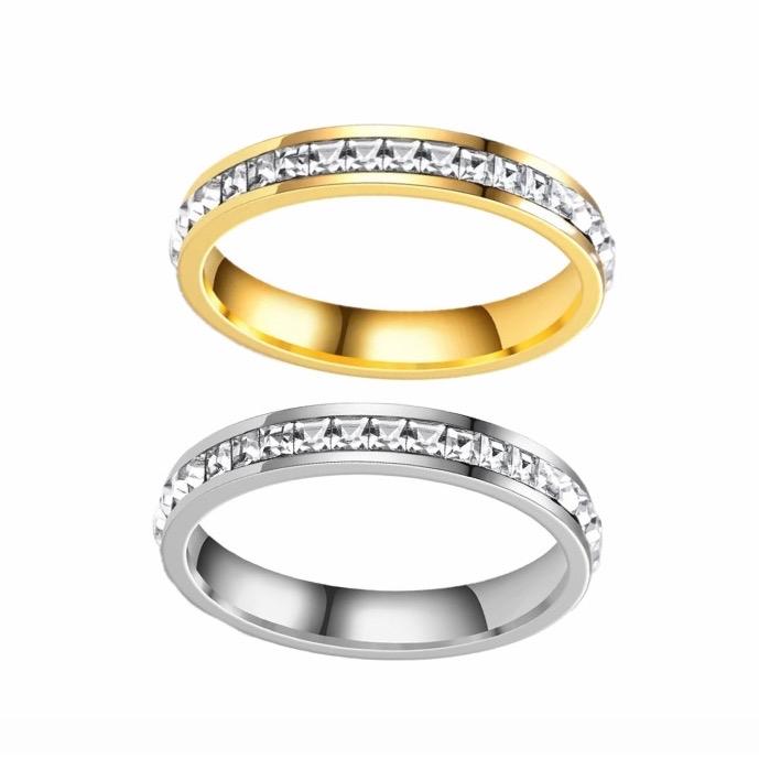 Spark Ring - Stainless Steel Ring with Sparkling Cubic Zirconia, Perfect for Engagement & Wedding, Simple Yet Sophisticated Design, Suitable for Daily Wear or Gifting
