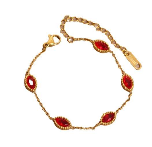 Marquis bracelet - Steel Zircon Cable Chain Bracelet