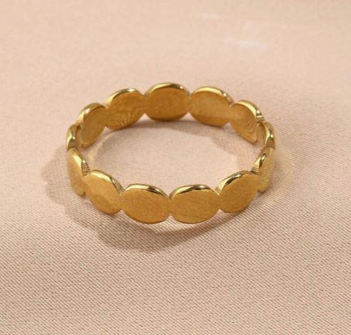 Disc ring - Stainless Steel Golden Yellow Circle ring