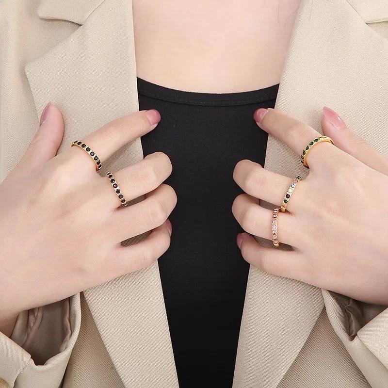 Eternity Band Ring - Stainless steel stone Rings