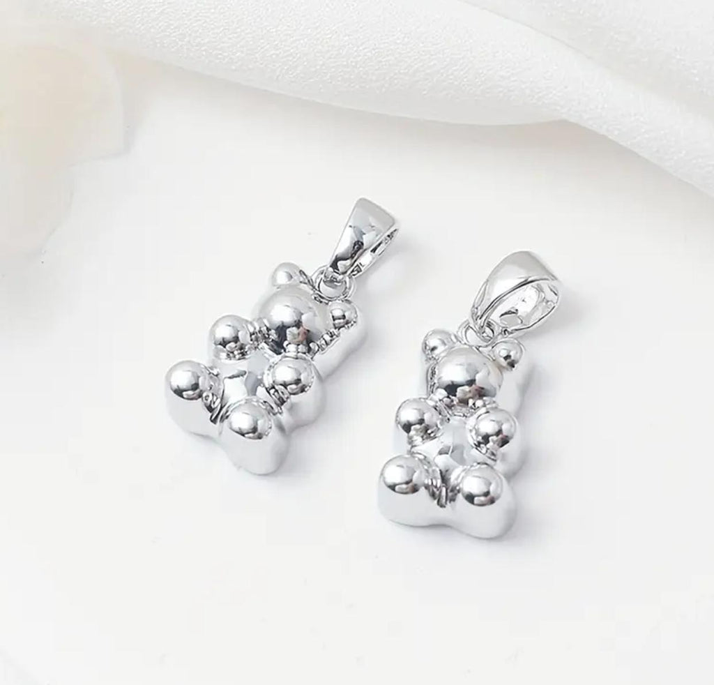 Bear Pendent - Gold-Plated Bear Pendant Charms with Rhinestone Embellishment for DIY Necklace Jewelry Making Accessories