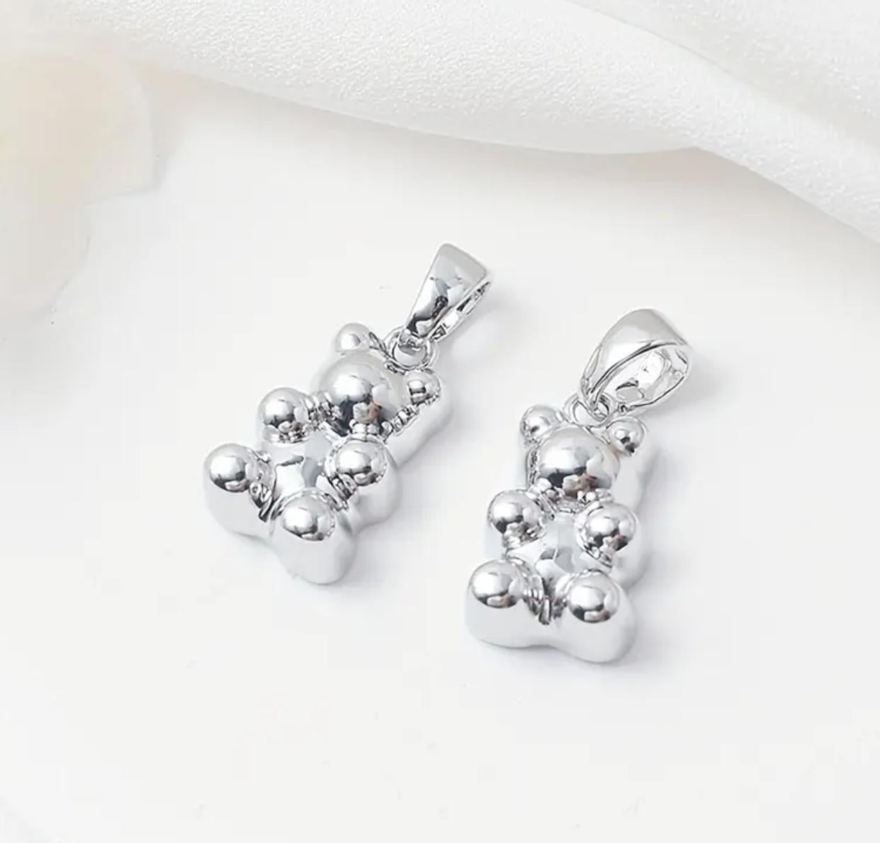 Bear Pendent - Gold-Plated Bear Pendant Charms with Rhinestone Embellishment for DIY Necklace Jewelry Making Accessories