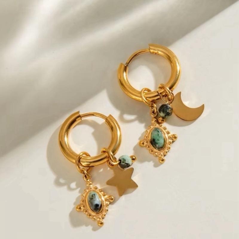 Noor Earring- Stainless Steel Zircon Drop Earrings