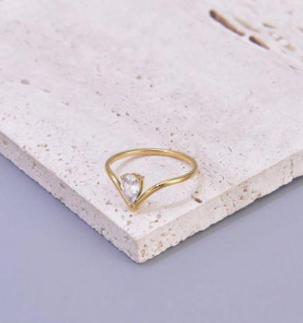 Droplet Ring - Stainless steel dainty Ring