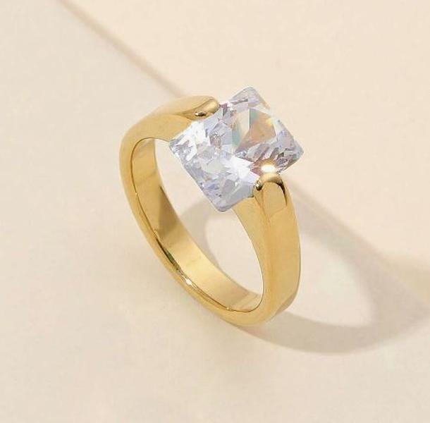 Clear Ring - Stainless Steel Cubic Zirconia Ring