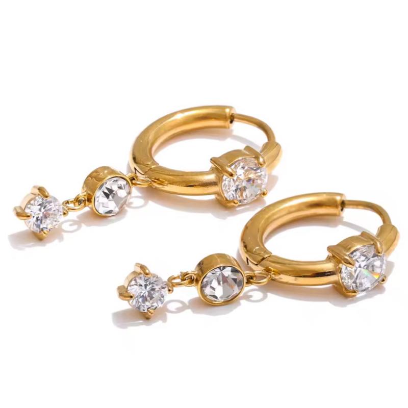 Kristy dangly hoop - Stainless steel everyday hoop earrings