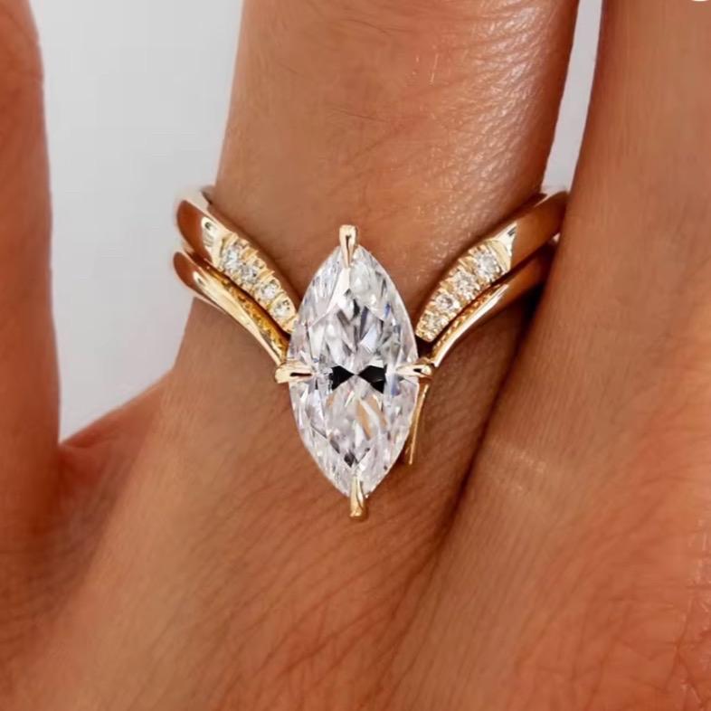 Marquise Cut Ring - Stainless steel Ring in gold & silver