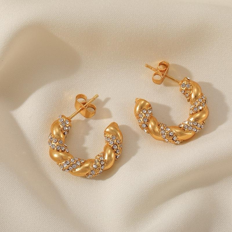 Hoops - Stainless steel 18K gold plated hoops and stud earnings