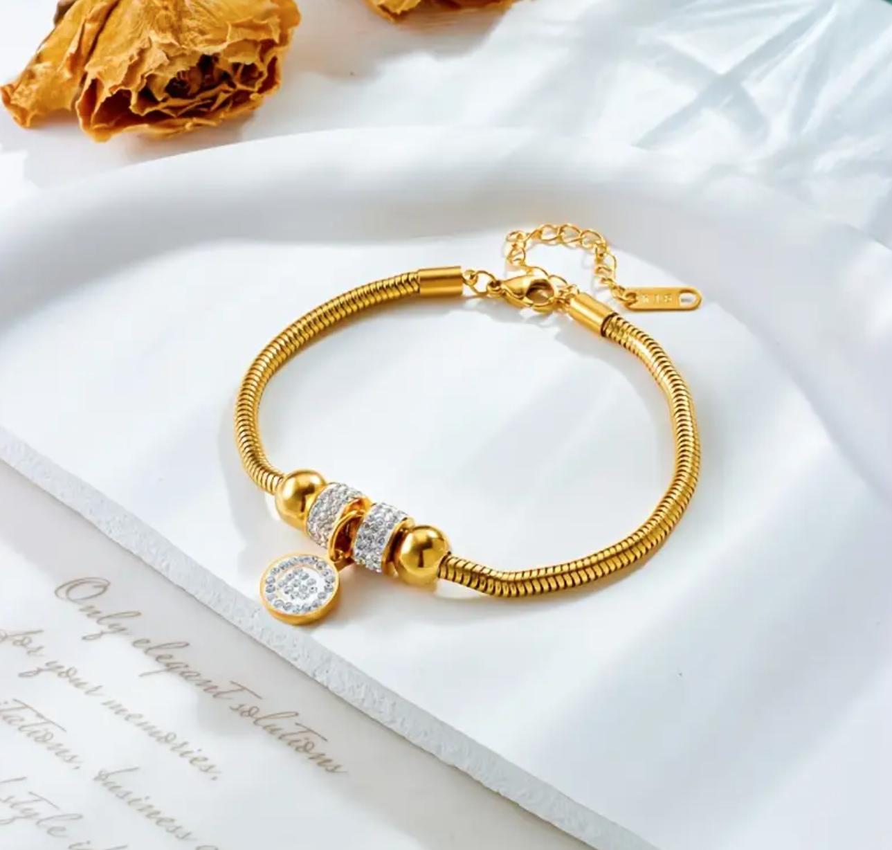 Charm Bracelet - Stainless Steel Women'S Bracelet with Synthetic Cubic Zirconia