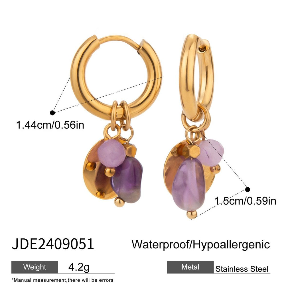 Noor Earring- Stainless Steel Zircon Drop Earrings