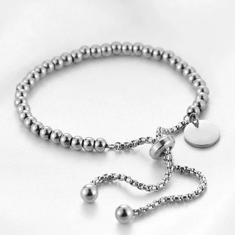 Beaded Bracelet - Stainless Steel Adjustable Bracelet