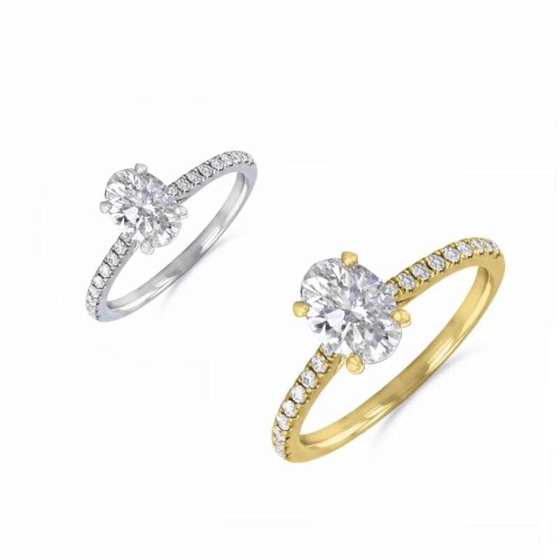 Oval Ring - Stainless Steel Zircon 18K Gold Plated Rings