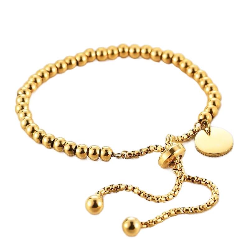 Beaded Bracelet - Stainless Steel Adjustable Bracelet
