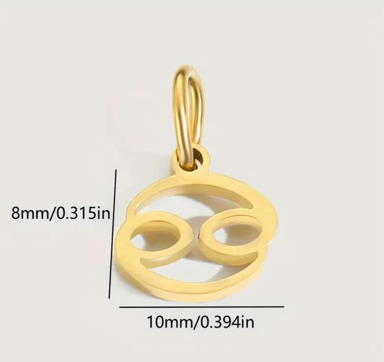 Zodiac Pendant, Simple 316 Stainless Steel Constellation Charm for Necklace and Bracelet